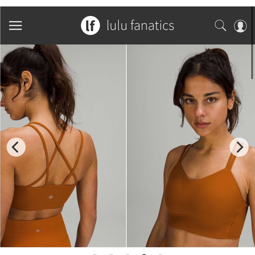 Lululemon Like a Cloud Ribbed Longline Bra sz 2 B C Cup Butternut Brown